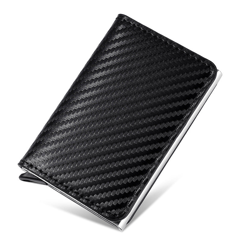 Men's Carbon Fiber Cassette Automatic Pop-up Metal Card Holder