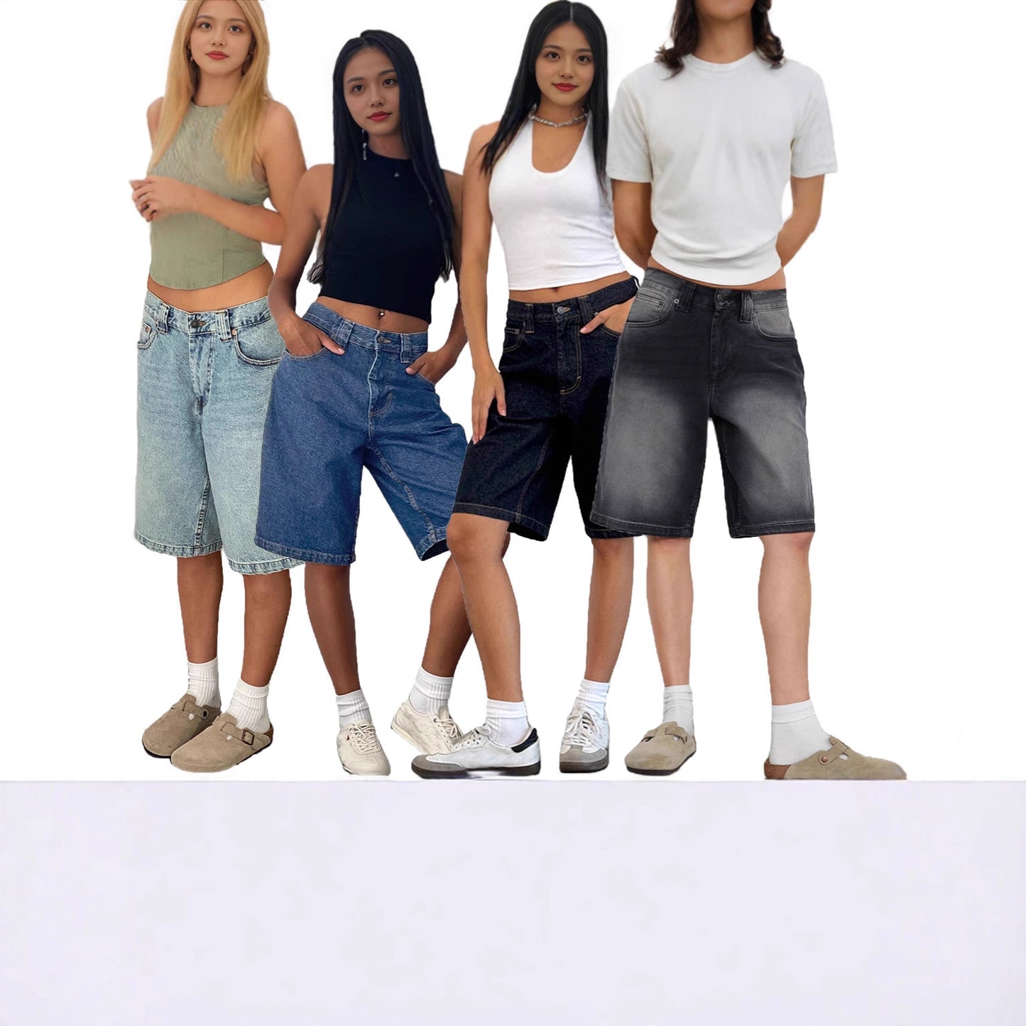 Women's Denim No Bomb Fitted Figure Flattering Shorts