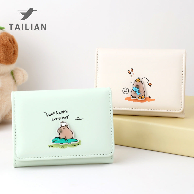 Popular Cartoon Cute Pink Storage Document Ladies Wallets