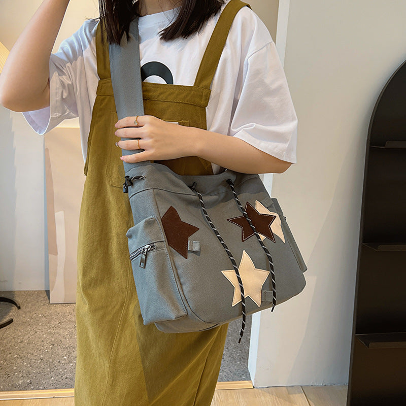 Canvas Female Wind Star Style Large Bags