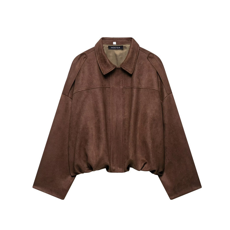 Women's Spring Casual Loose Lapels Retro Design Jackets