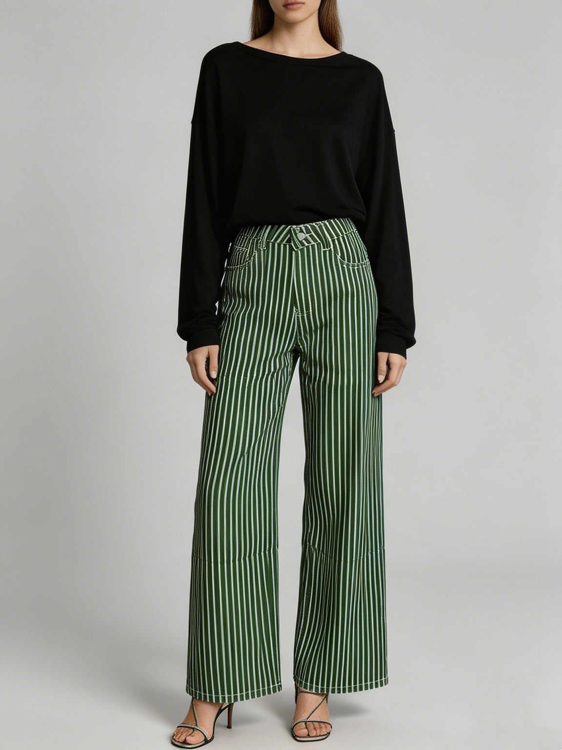 Innovative Source Stripe Fashion Design Casual Women's Jeans