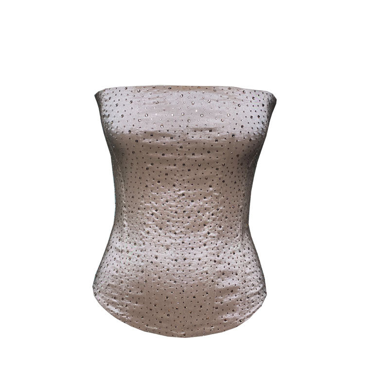 Women's High Elastic Mesh Hot Drilling Sling Tops