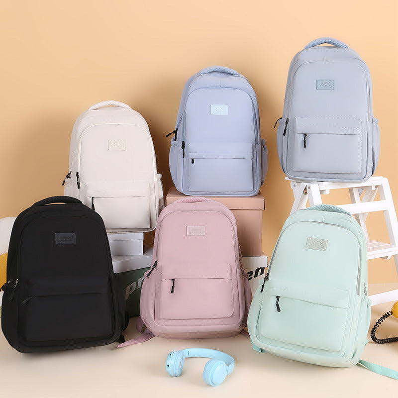 Women's & Men's & Junior's College Style Solid Color High Large Backpacks