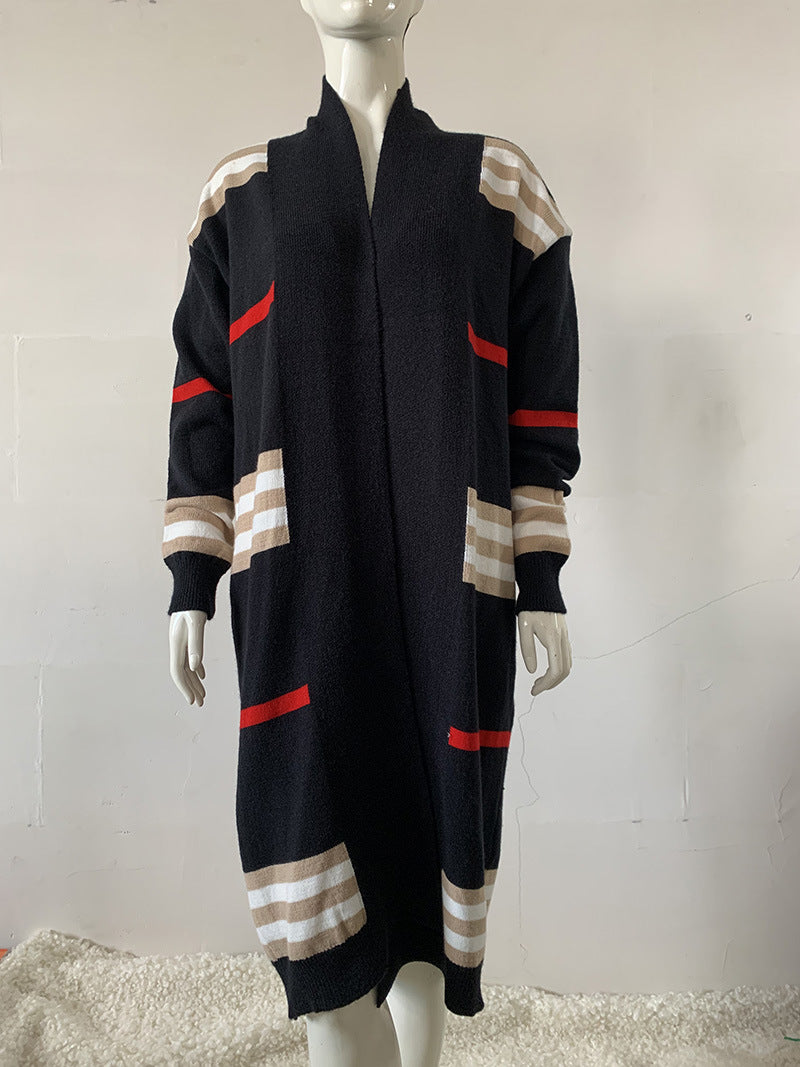 Pretty Long Striped Loose Large Source Sweaters