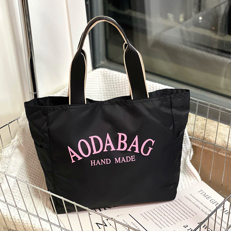 Style Dopamine Contrast Color Letter Large Capacity Tote Bags