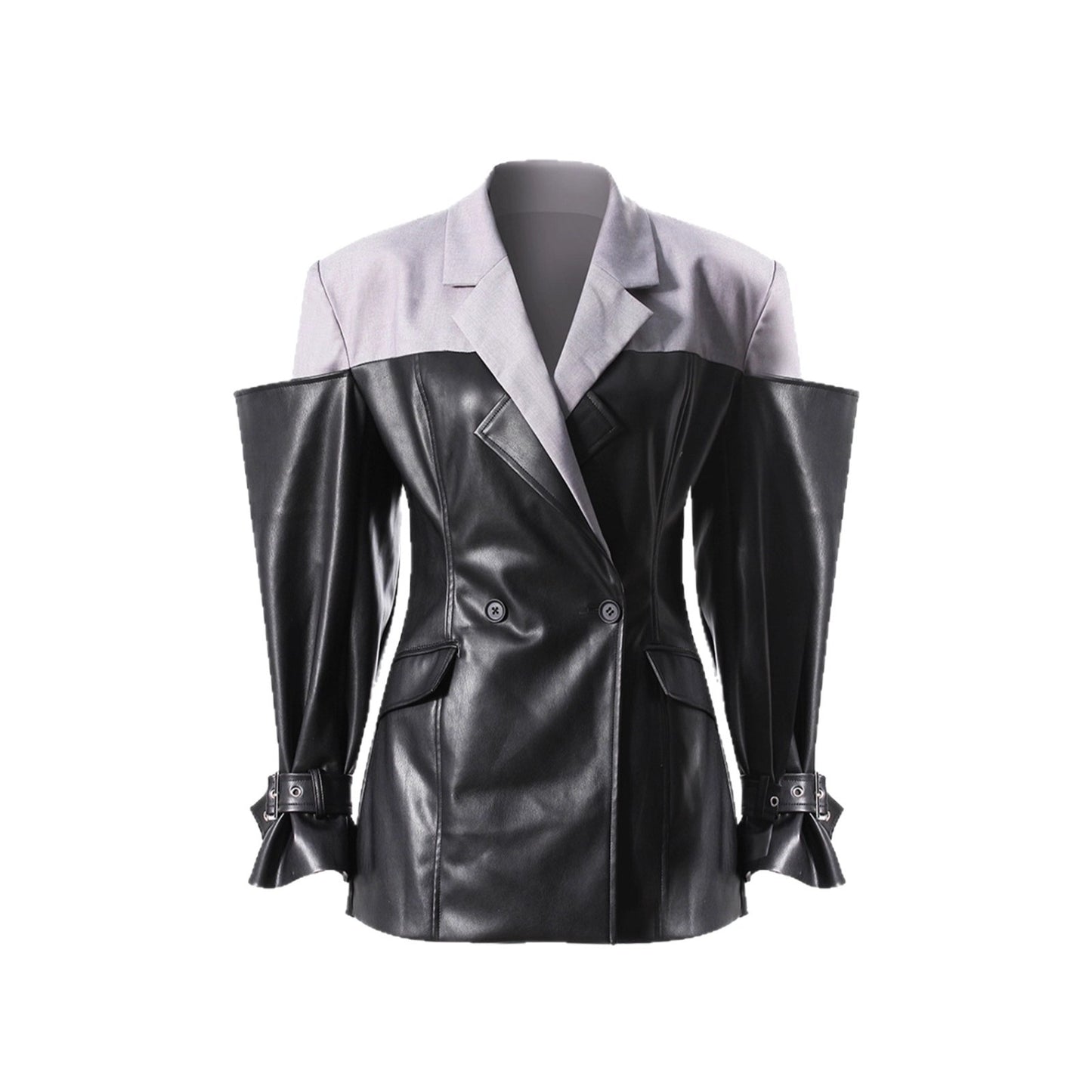 Women's Designer Leather Stitching Autumn Unisex Style Blazers