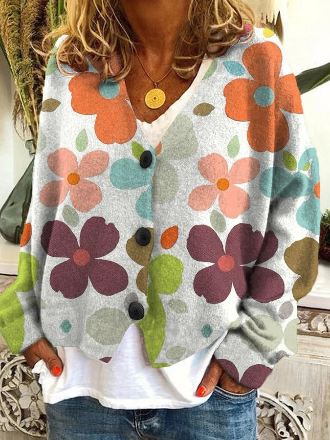 Women's Printed Wear Soft Feel Casual Cloak Sweaters