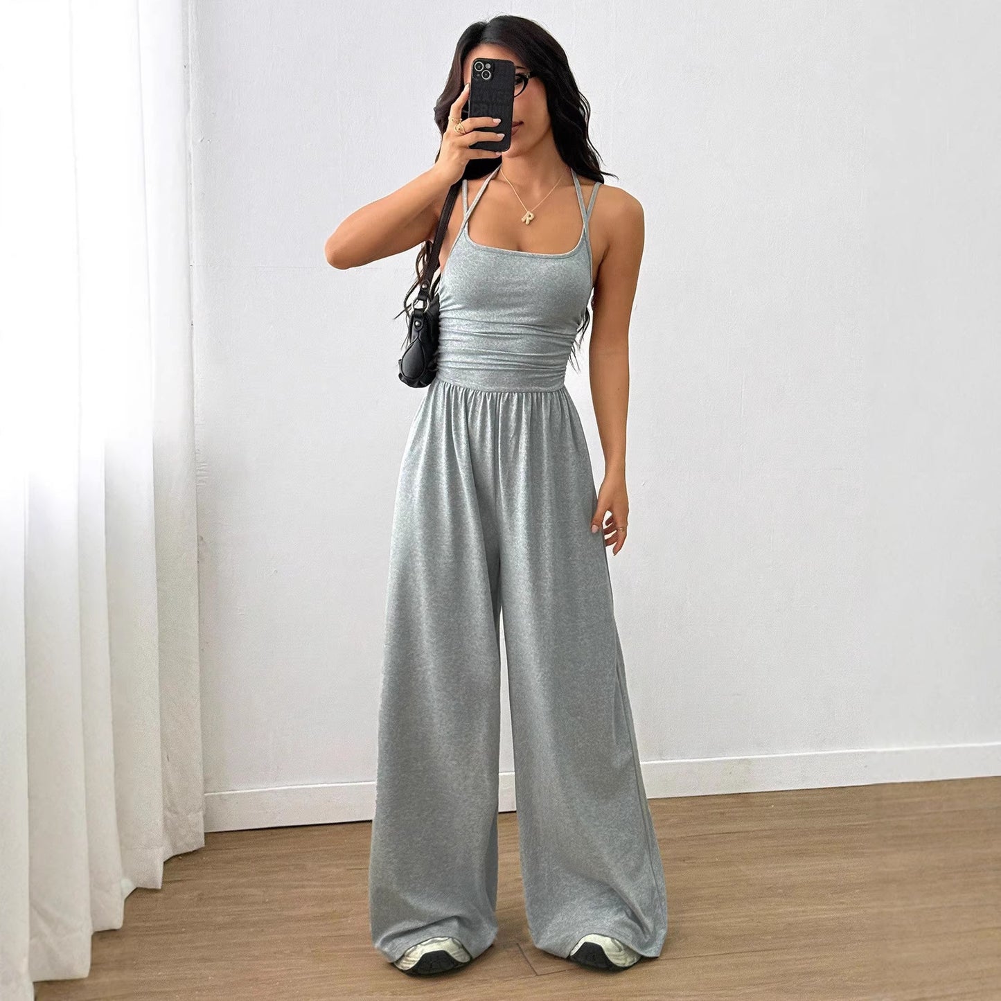 Women's Casual Summer Wide Leg Loose Wrapped Jumpsuits