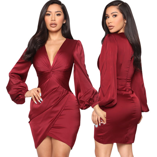 Women's Sexy Fashion Solid Color Night Show Dresses