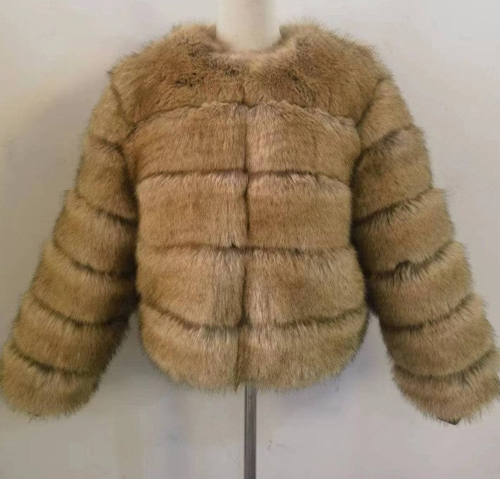 Fur Imitation Fox Stitching Winter Thickened Coats