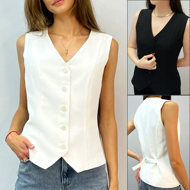 Women's Commuting Fashion Outer Wear Button Solid Color Tops