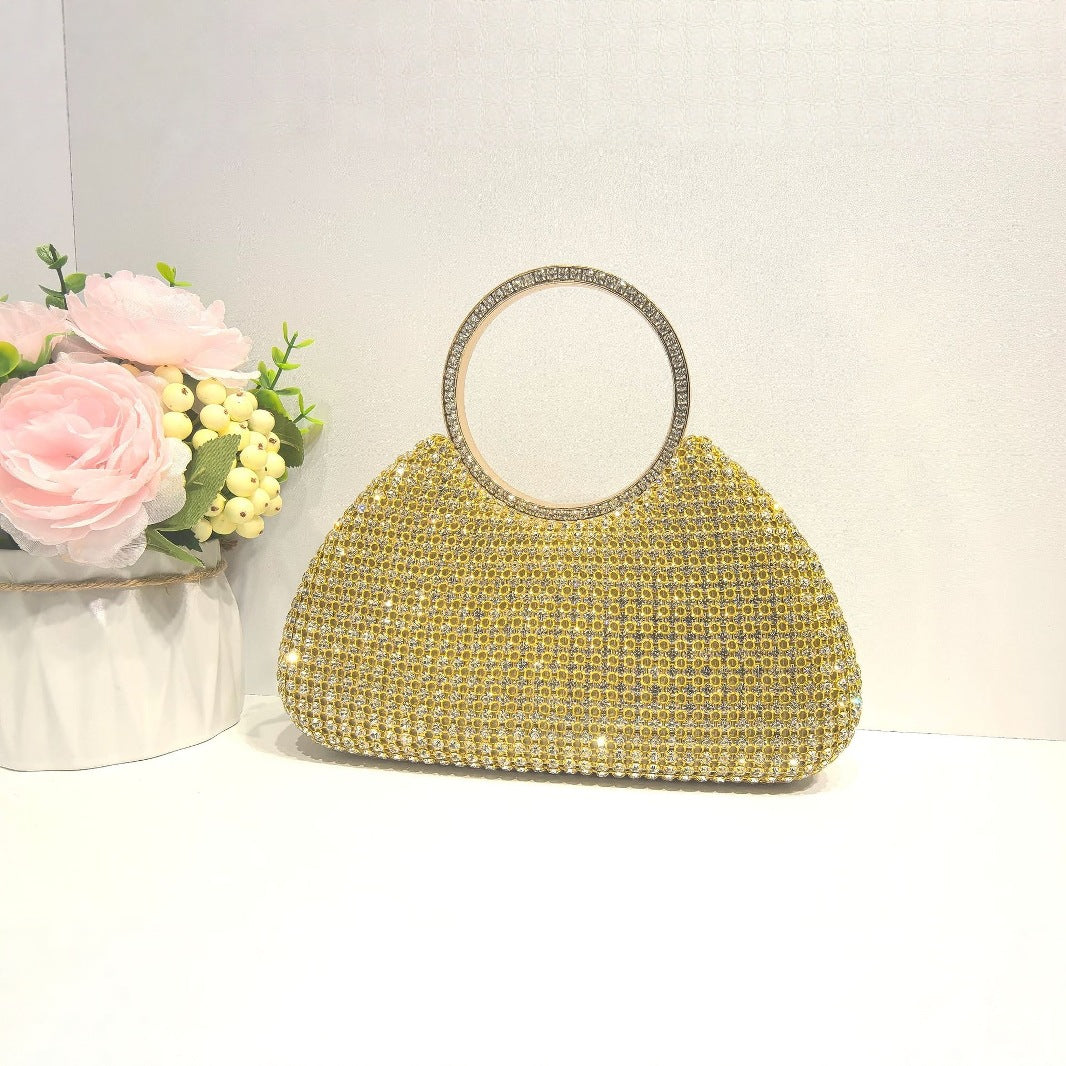 Classic Diamond Chain Elegant Clutch Trendy Lock