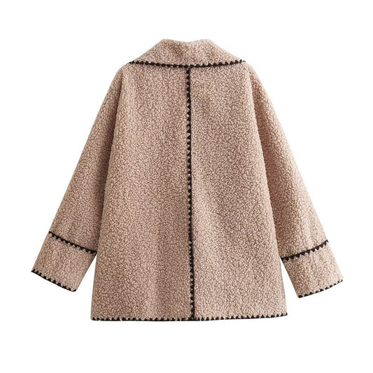 Women's Large Lapel String Decoration Loose Casual Coats
