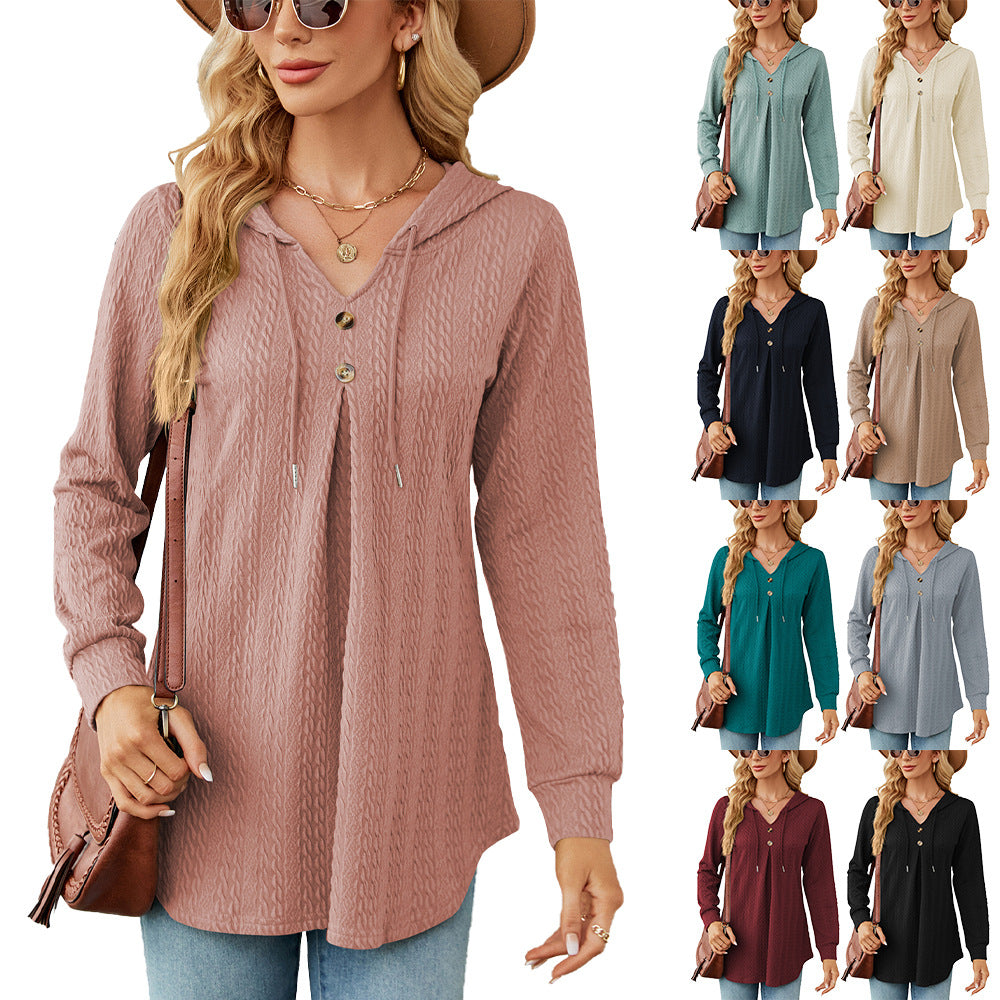 Women's Loose Long Sleeve Hooded For Women's Sweater, Sweater