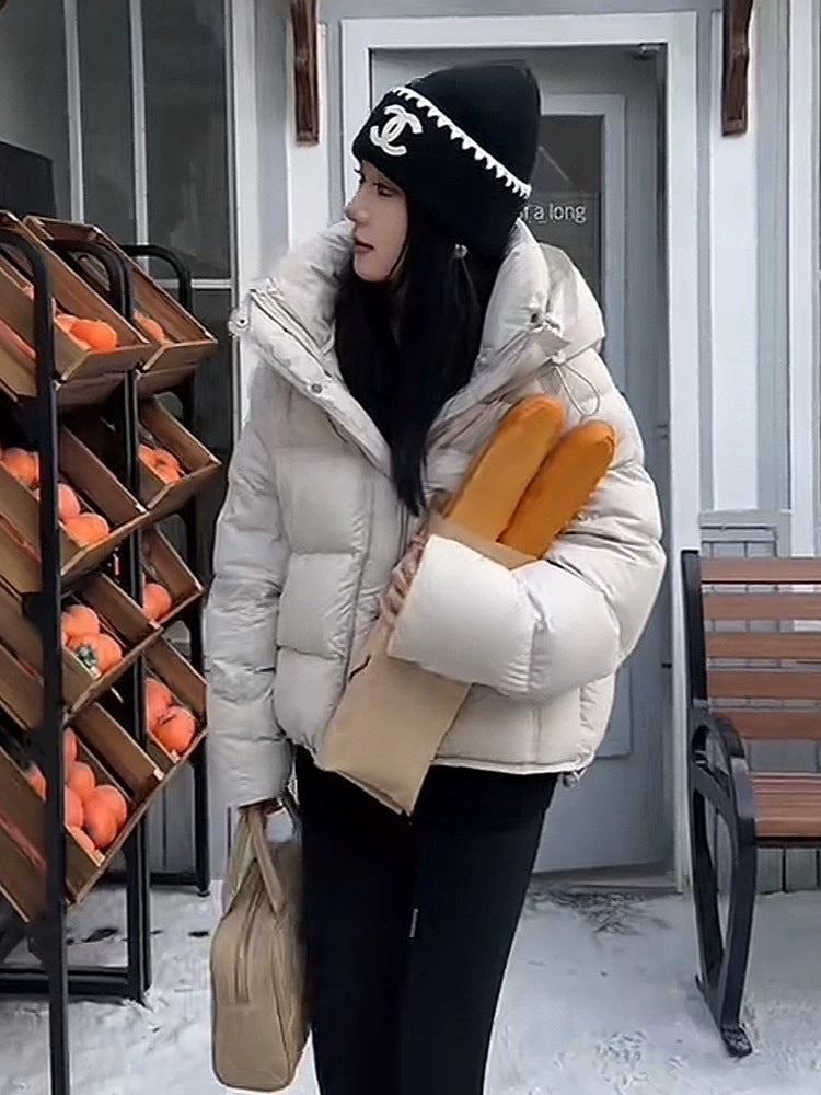 Fluffy Puff Hooded White Duck Down Coats