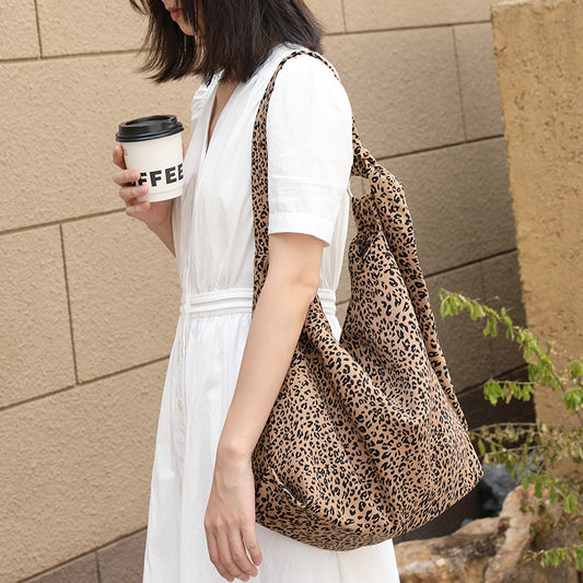 Artistic Canvas Fashion Leopard Print Mori Crossbody Bags