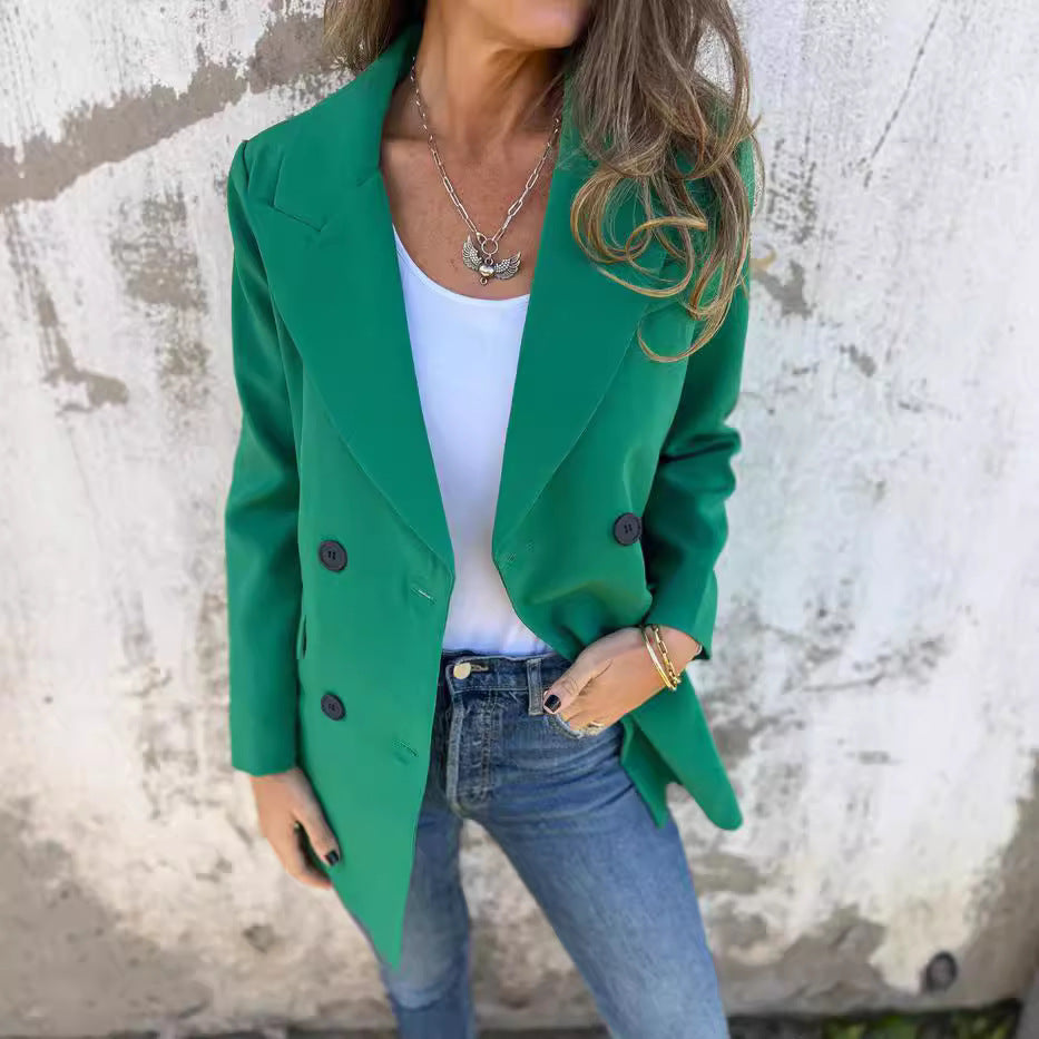 Women's Autumn Solid Color Fashion Long Sleeve Small Suit