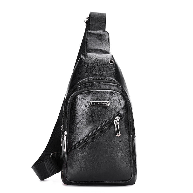 Men's New Large Capacity Leather Fashion Men's Chest Bags