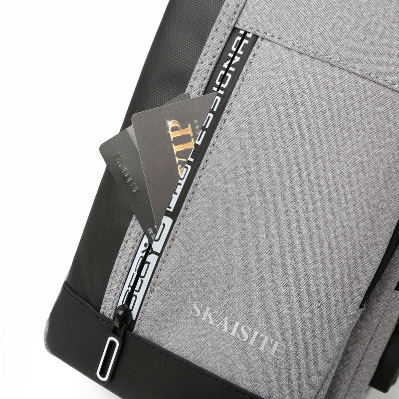 Men's Korean Style Nylon Cloth Waterproof Trendy Men's Chest Bags