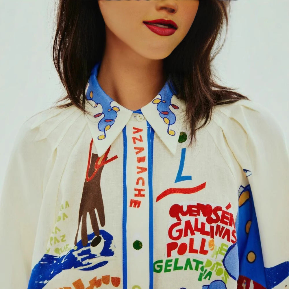 Beautiful Fashion Personalized Linen Shirt Belt Cardigans