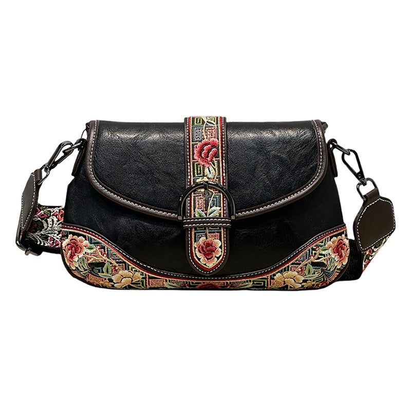 Women's Chinese Style Embroidery With Cheongsam Cotton Crossbody Bags