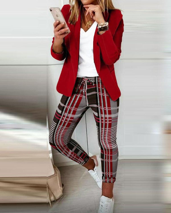 Women's Fashion Printed Long-sleeved Casual Small For Suits