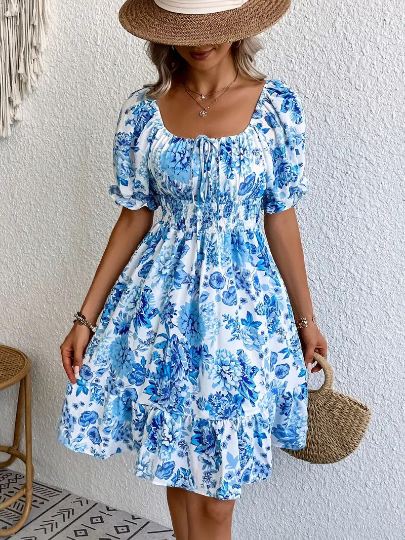 Printed Summer Vacation Casual Sleeve Square Shorts