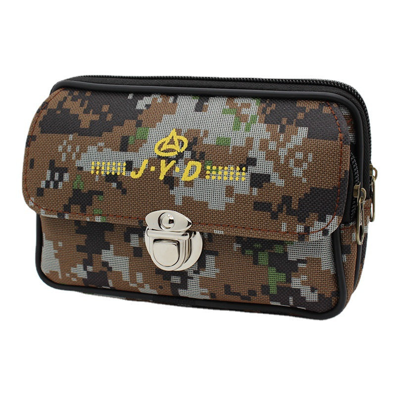 Men's Camouflage Canvas Mobile People Wear Release Phone Bags