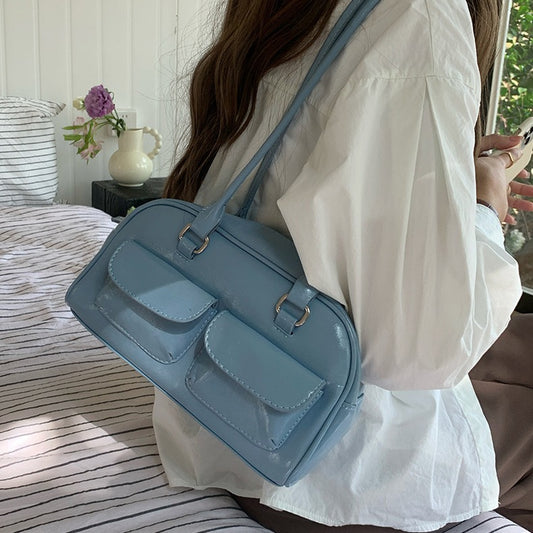 Women's Retro Portable Underarm Oil Wax Leather Shoulder Bags