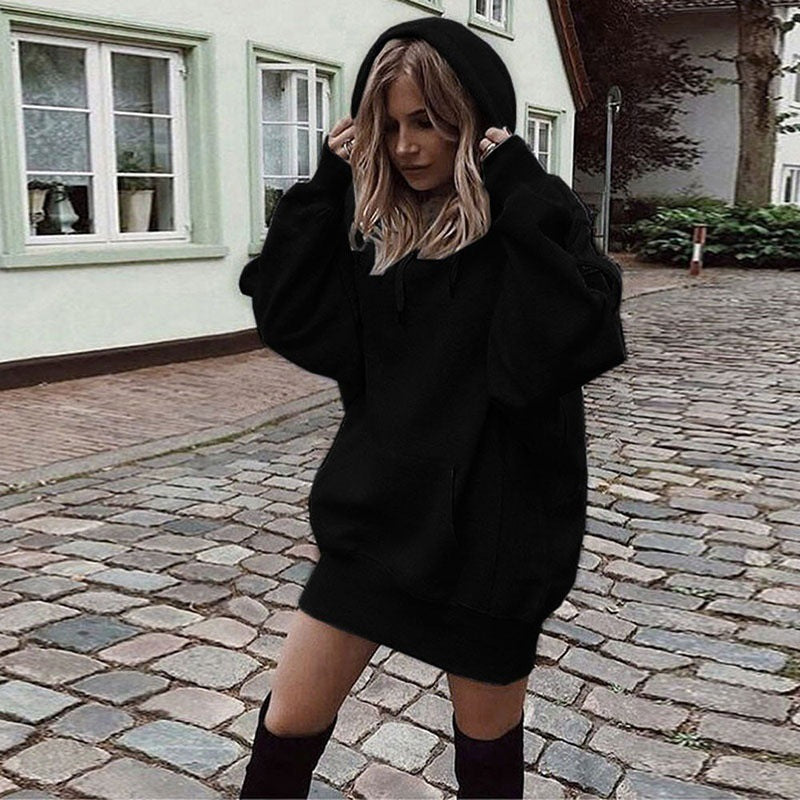 Women's Fashion Solid Color Pullover Loose Fleece Sweaters