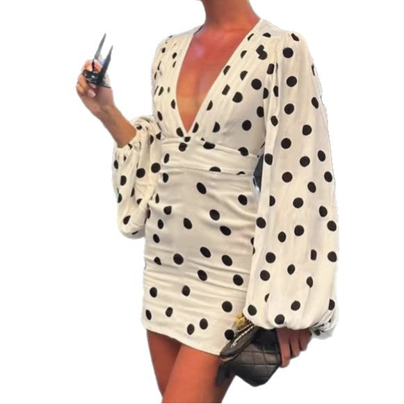 Women's Dot Element Deep Hot Slim Slimming Flared Sleeves Shorts