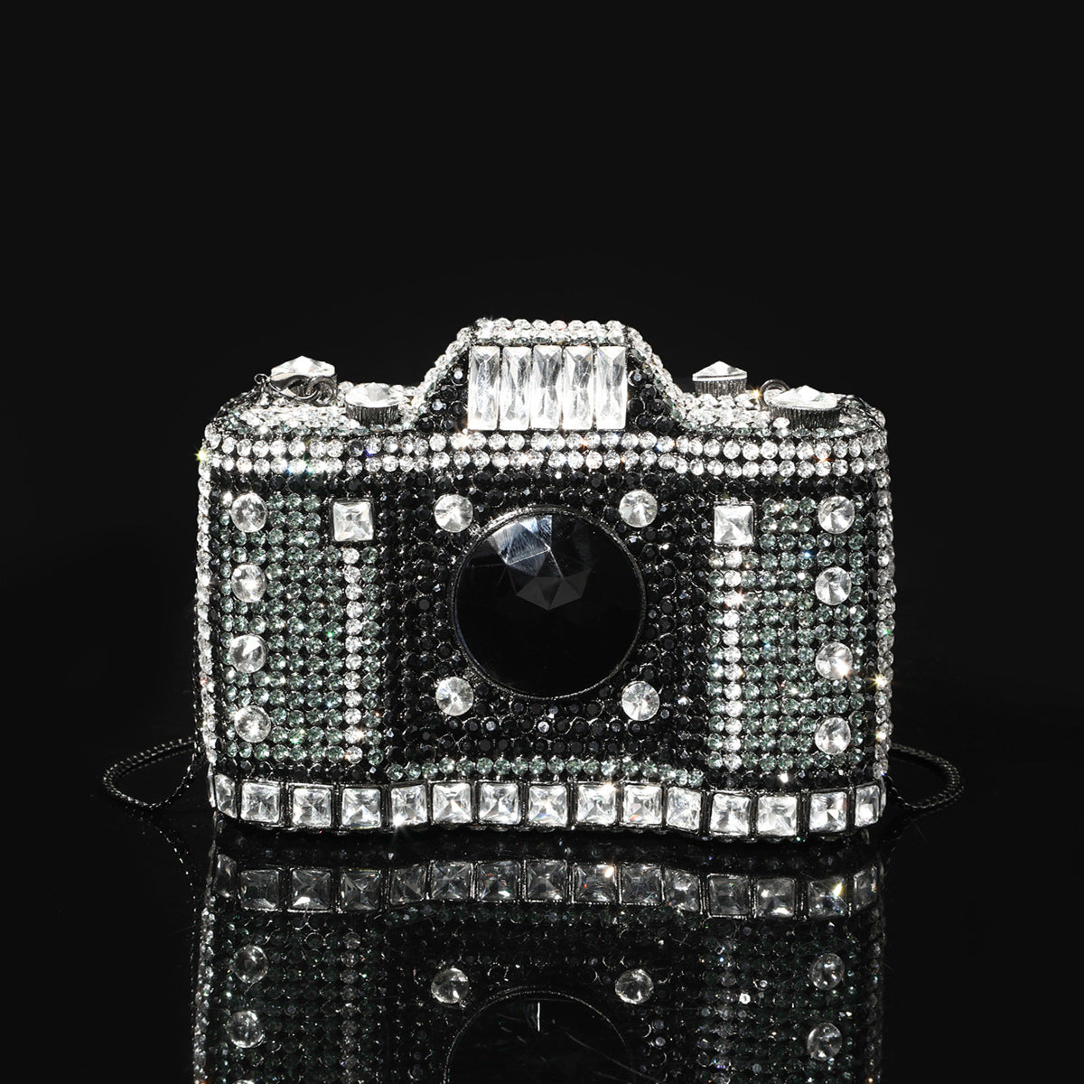 Shiny Champagne Bottle Rhinestone Bow Crystal Chain Evening Bags