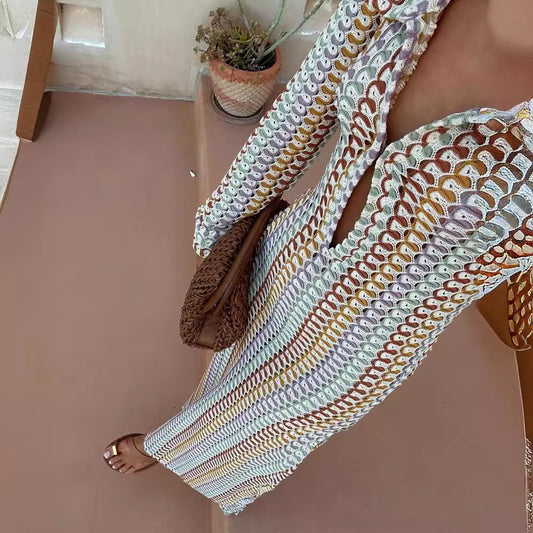 Beach Low Cut Split Female Long Dresses