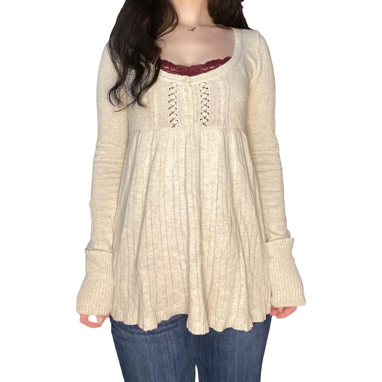 Fashion Comfortable Half Long Sleeve Knitted Sweaters