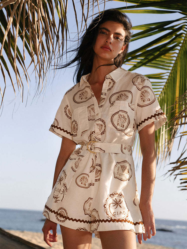 Cool Trendy Durable Elegant Linen Shirt Jumpsuits