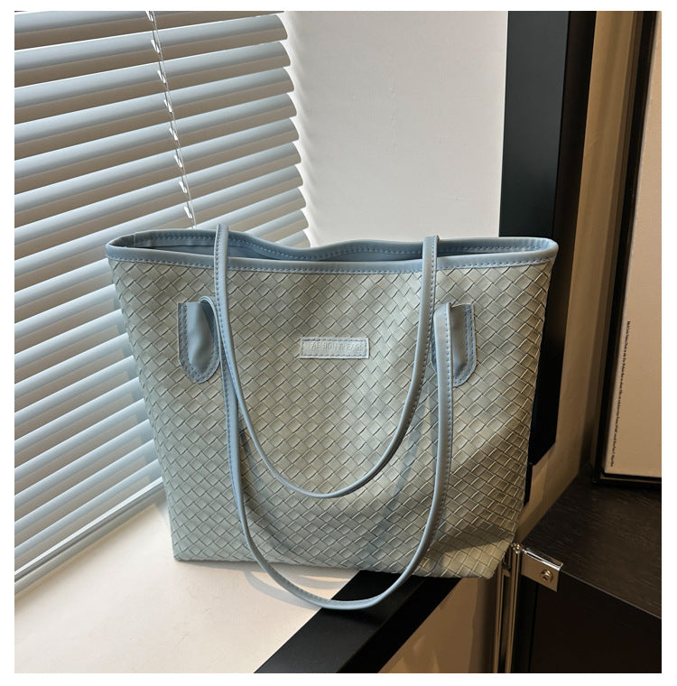 Women's Fashionable Plaid Large Capacity Commuter Underarm Tote Bags