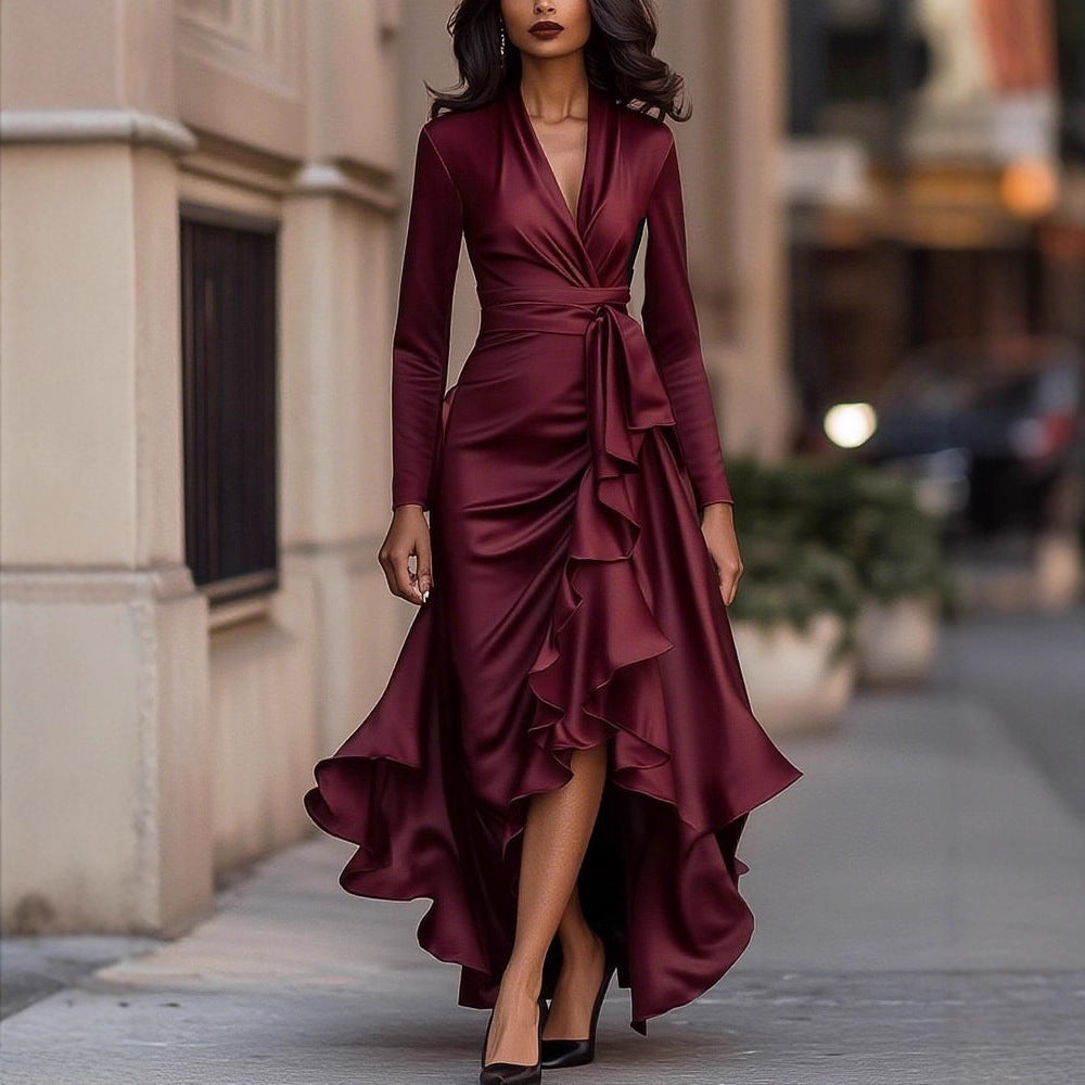 Women's Innovative Xi Overcoat Autumn Lotus Dresses