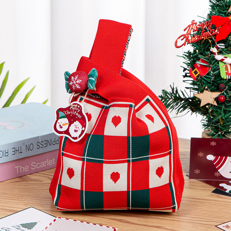 Children's Christmas Gift Apple Candy Eve Knitted Bags