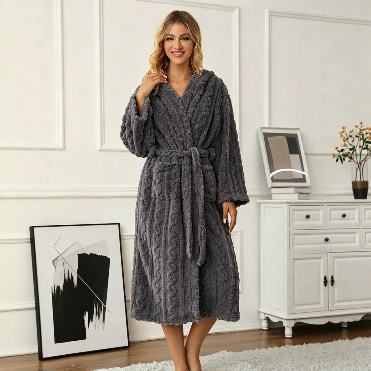 Women's Warm Thickened Jacquard Long Sleeve Pajamas Women's Sweater, Sweater