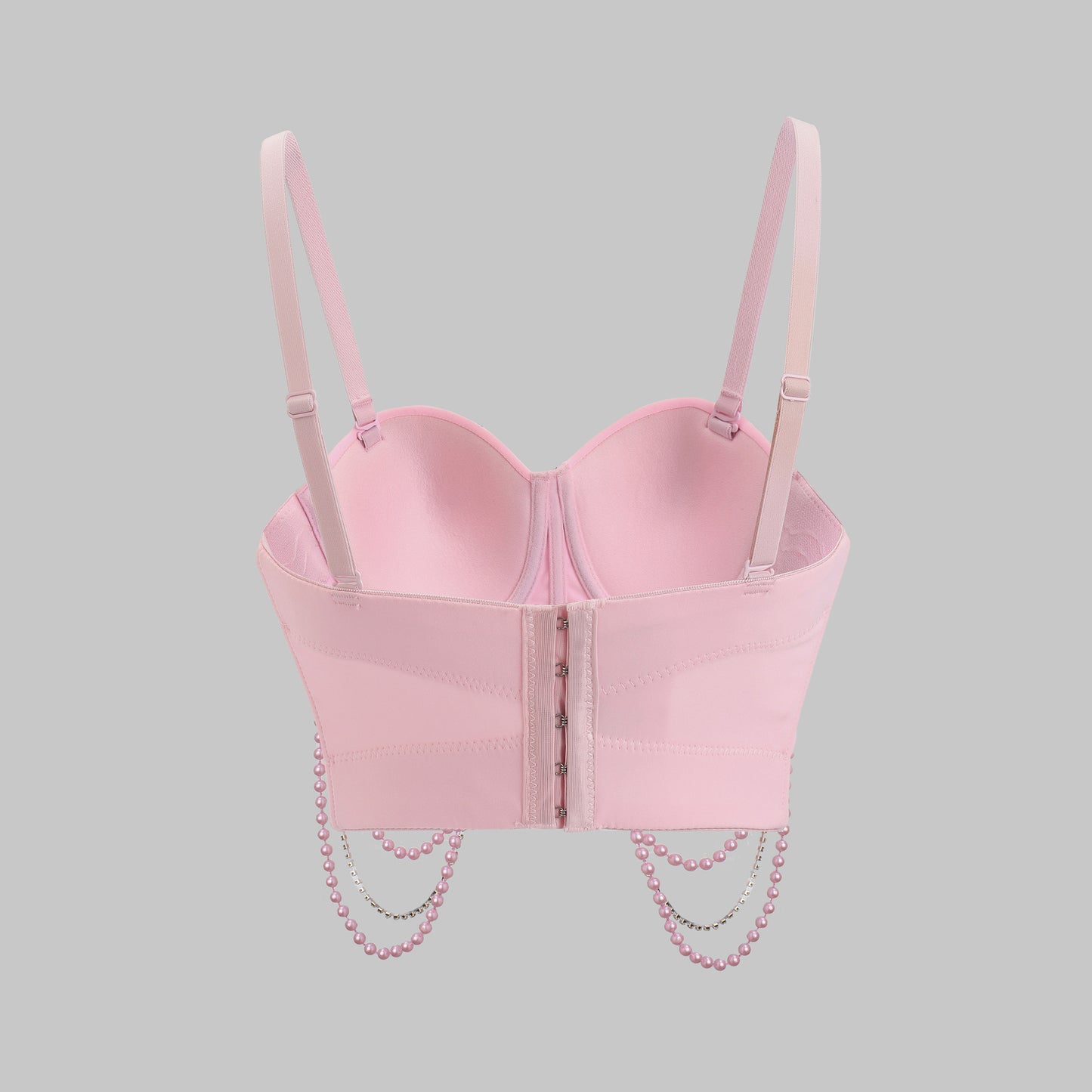 Sexy Pearl Chain Slim Fit Suspenders Stage Tops
