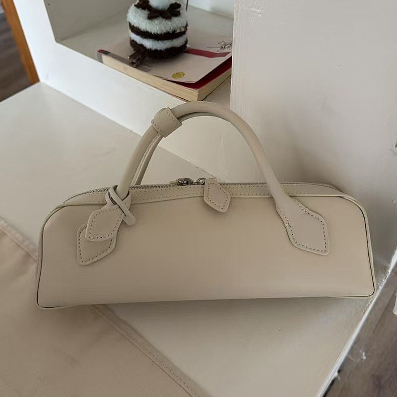 Versatile Women's Leather French Minority Baguette Armpit Bags