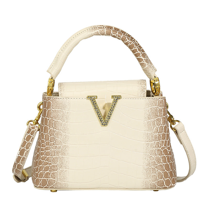 Women's Light Luxury Crocodile Pattern Gradient Color Fashion Handbags