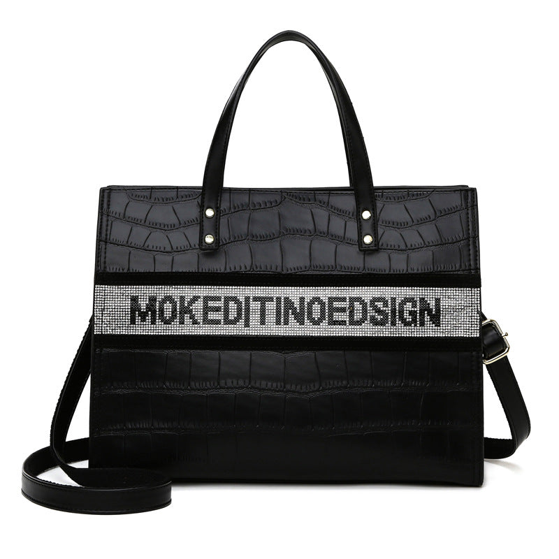 Women's Fashion Crocodile Pattern Large Capacity Simple Handbags