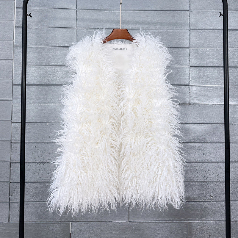 Women's Imitated Tibet Sheep Fur Mid-length Faux Coats