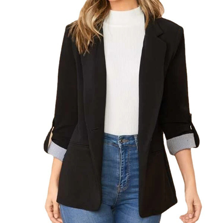 Attractive Classy Fashion Stitching Lapel Graceful Small Suit