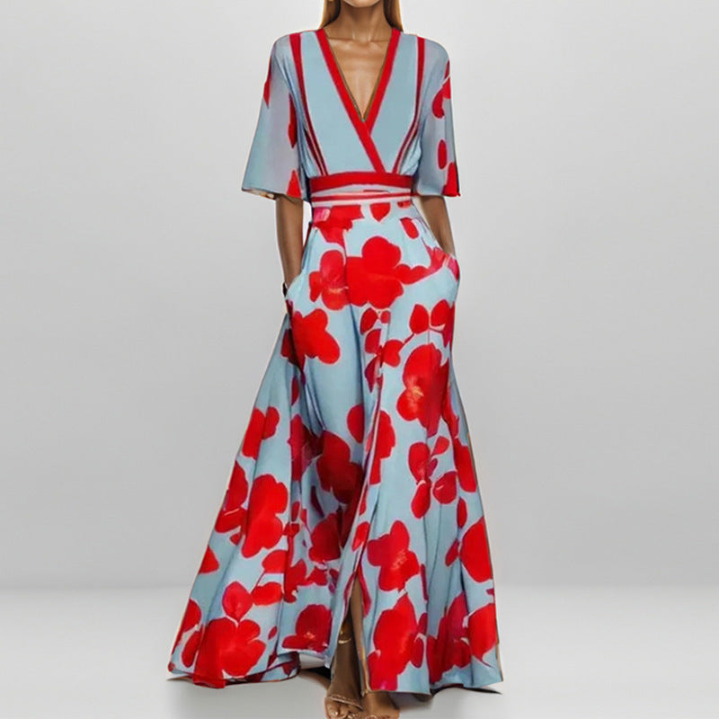 Women's Elegant Graceful Printed Pleated Large Length Skirts