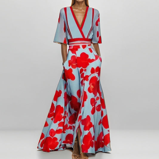 Women's Elegant Graceful Printed Pleated Large Length Skirts