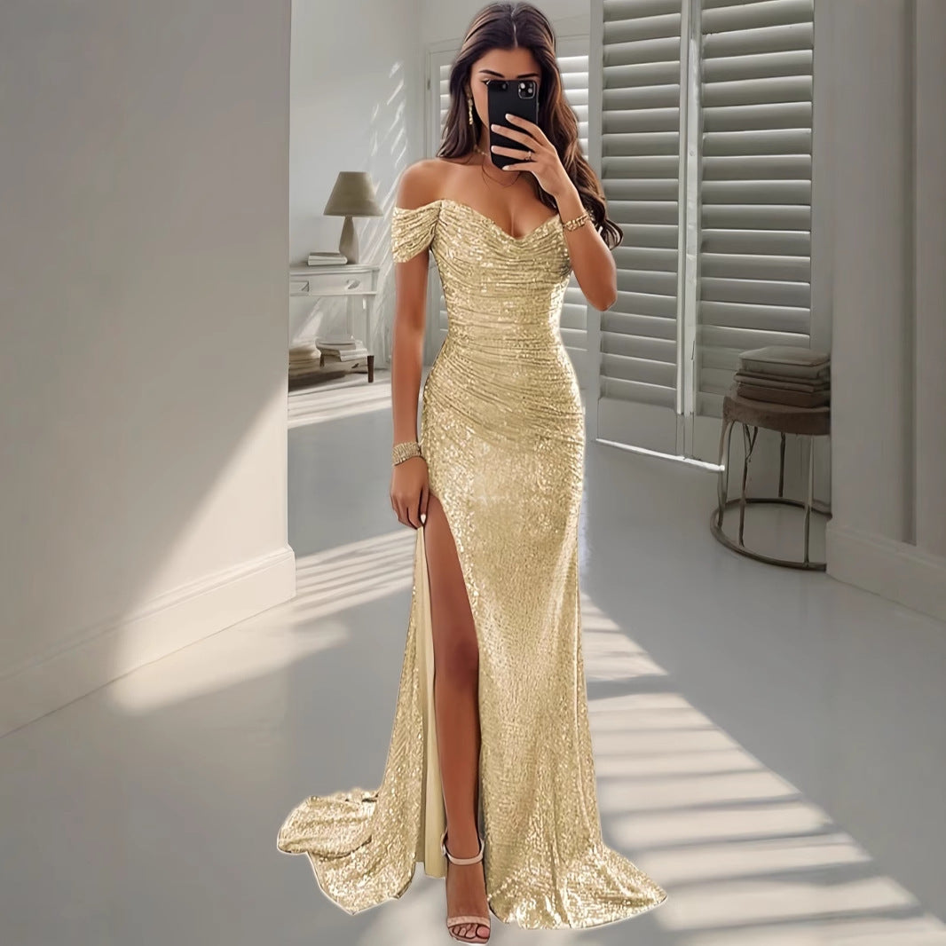 Women's Party Sexy Sequined Large Swing Dress Dresses
