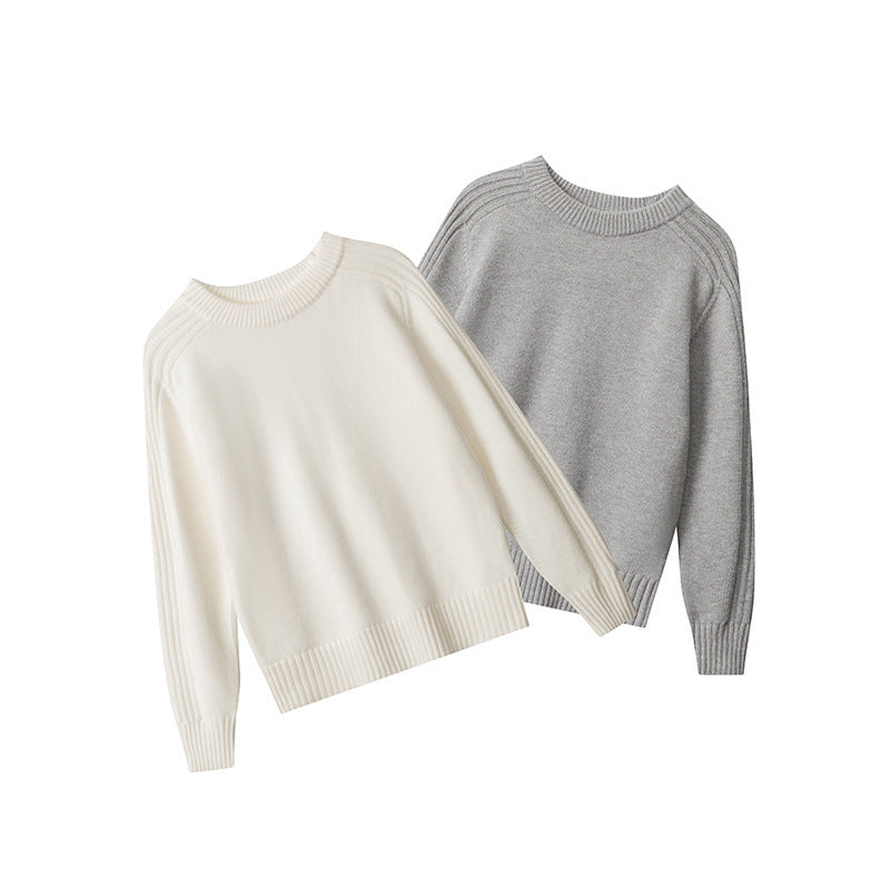 Women's Solid Color Simple Style Crew Neck Sweaters